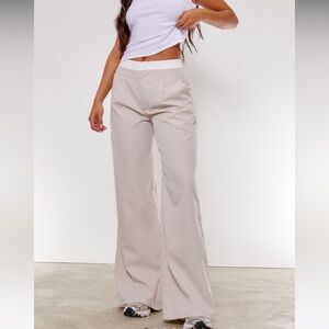PLT Stone Double Waistband Peached Tailored Trousers - Size 10